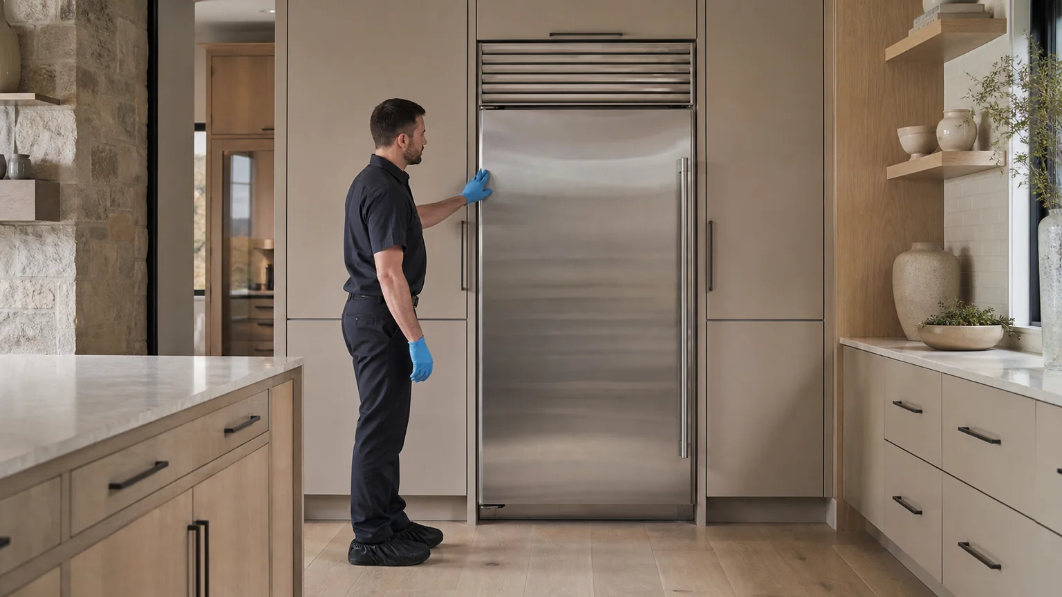 Built-in refrigerator diagnostic visit in the service area